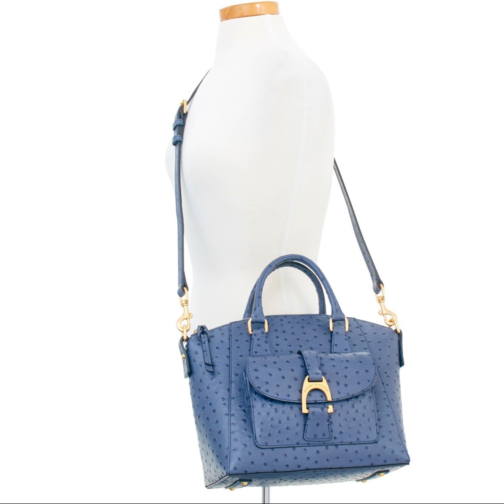 NEW Dooney&Bourke Steel Blue Ostrich Emerson Naomi - Picture 7 of 9